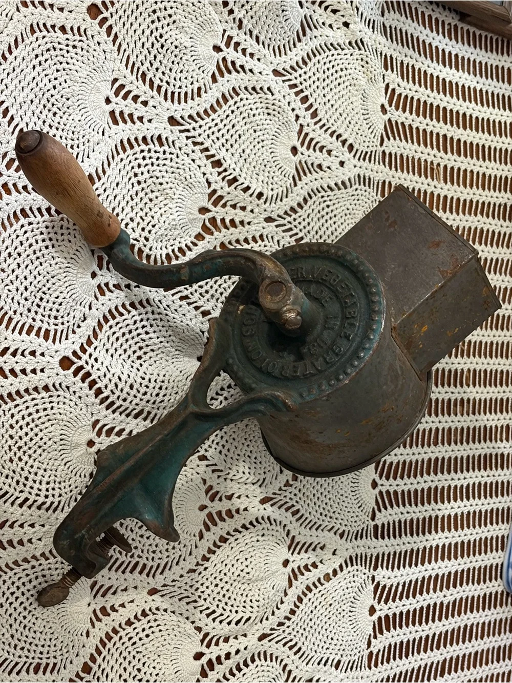 Antique Green Cast Iron vegetable grater